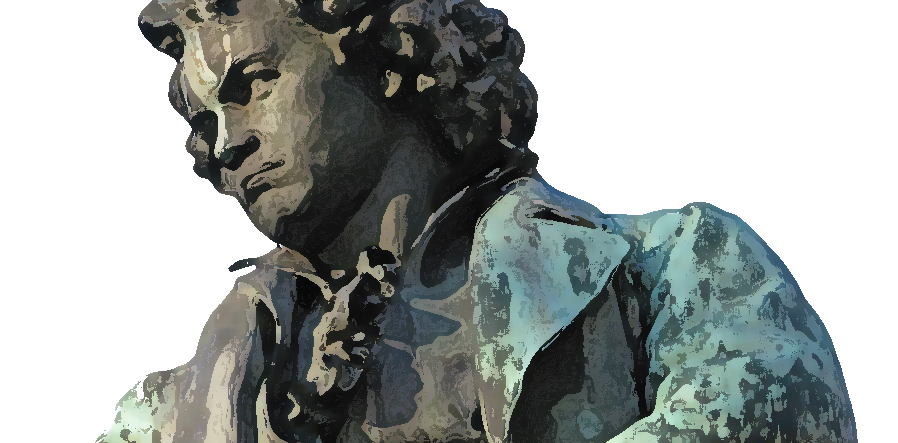 Beethoven beeld met photoshop filter