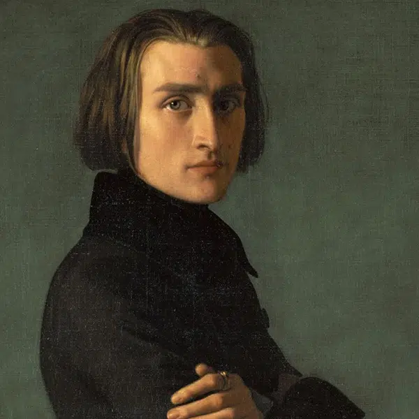 schilderij jonge Liszt schilderij jonge Liszt