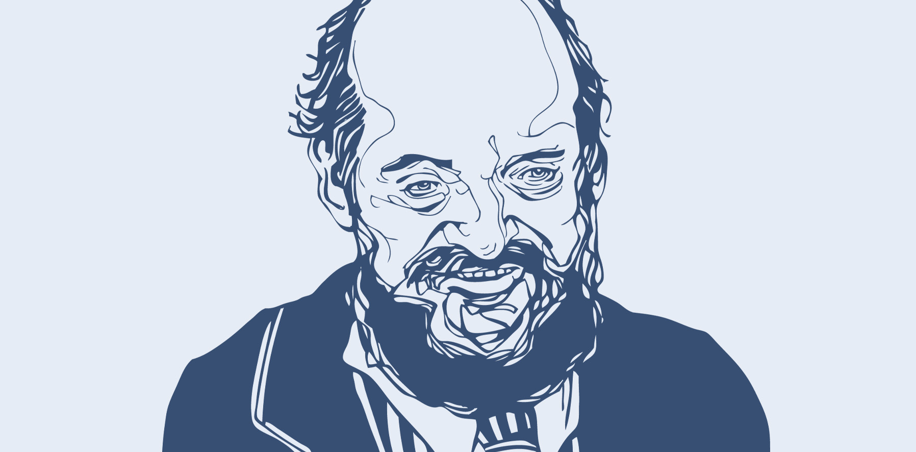 Silhouet-tekening van Arvo Pärt